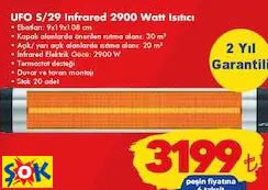 UFO S/29 INFRARED 2900 WATT ISITICI UFO S/29 INFRARED 2900 WATT ISITICI